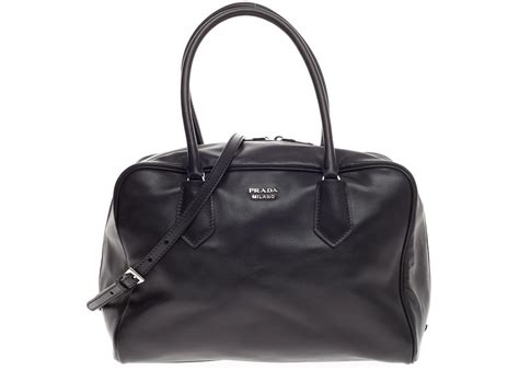 Prada Inside Bauletto Satchel Medium Nero Black 